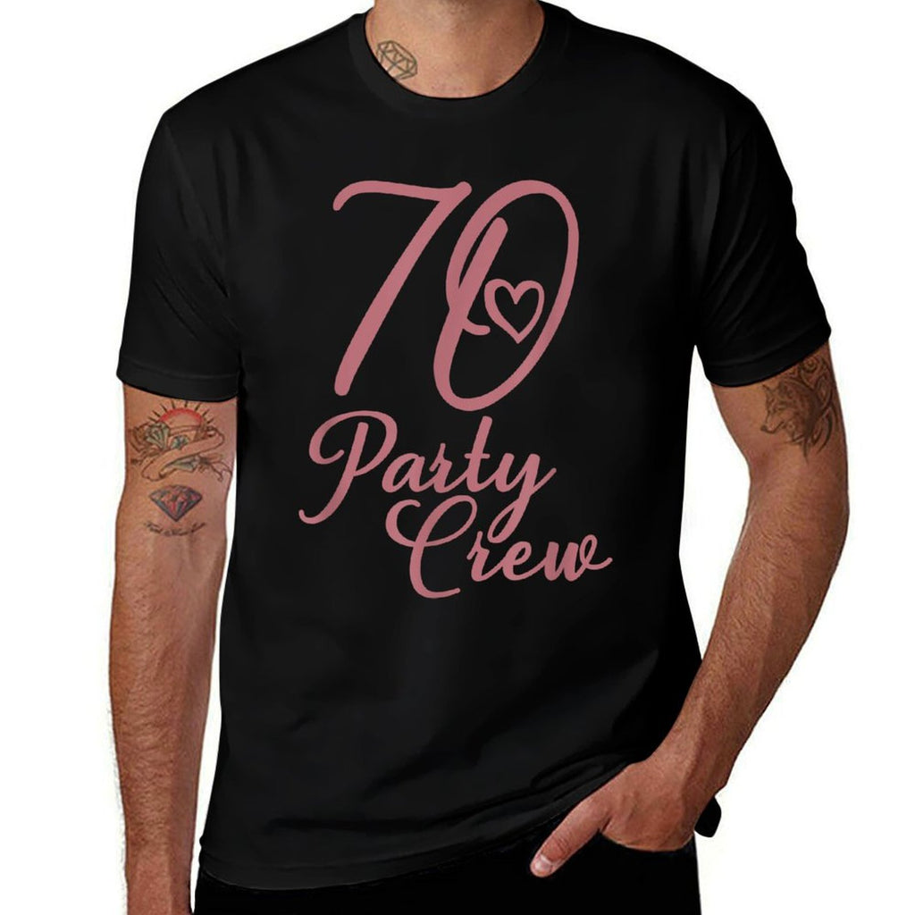 70 Party Crew, Matching Group Women 70th Birthday  Oversized Silhouette T-Shirt