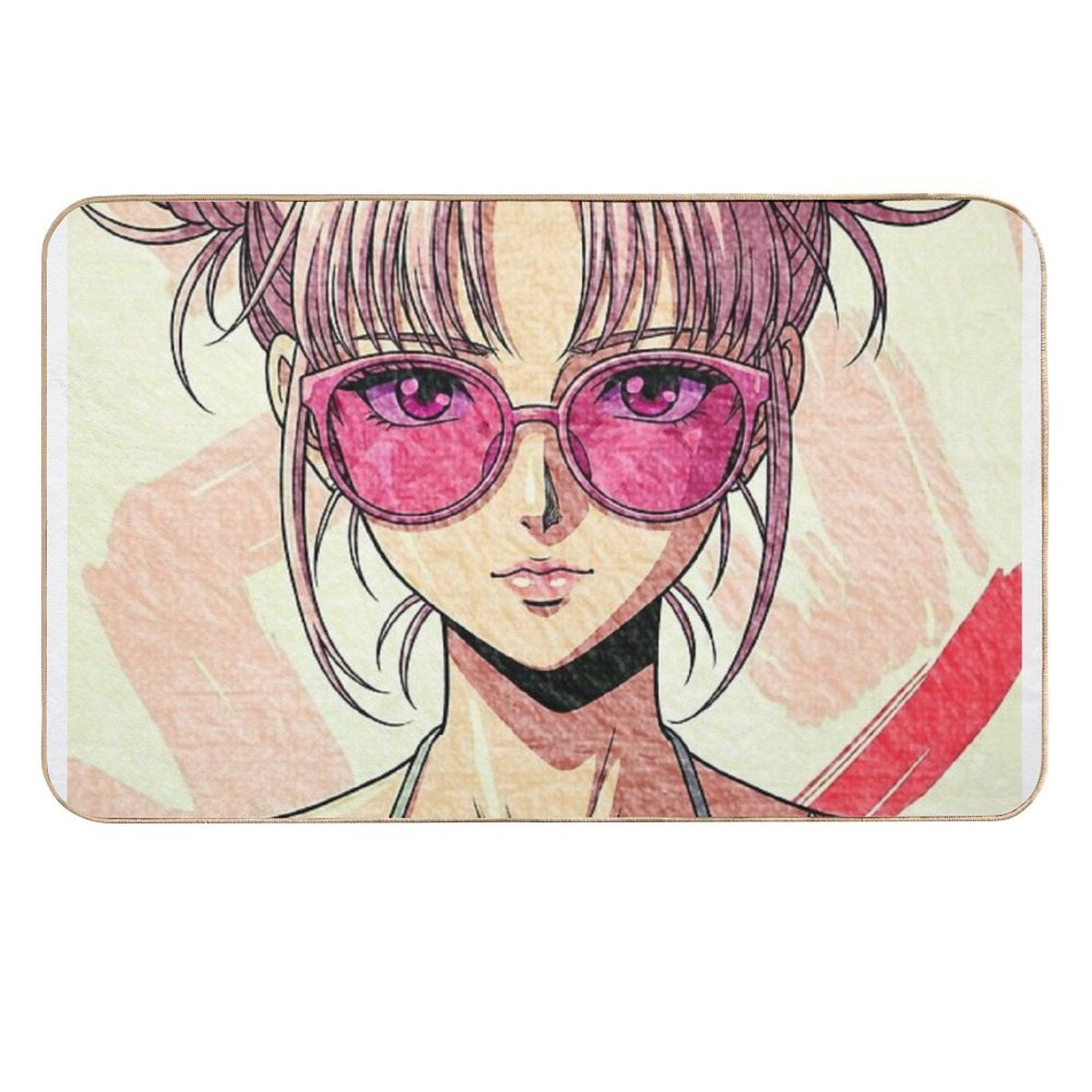 90s Anime Girl Design  Repositionable Bath Mat