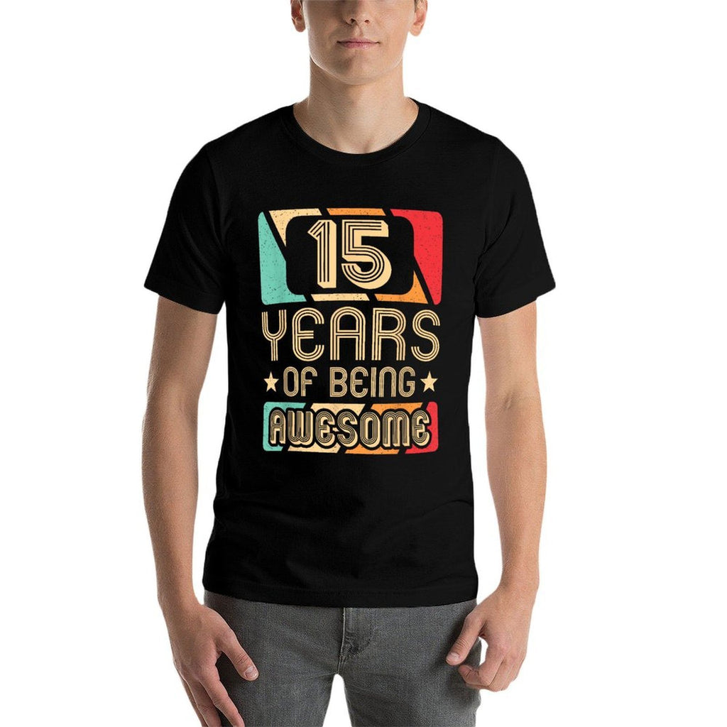 15 Years Of Being Awesome 15 Years Old Retro 15th Birthday  Eco-friendly Material T-Shirt