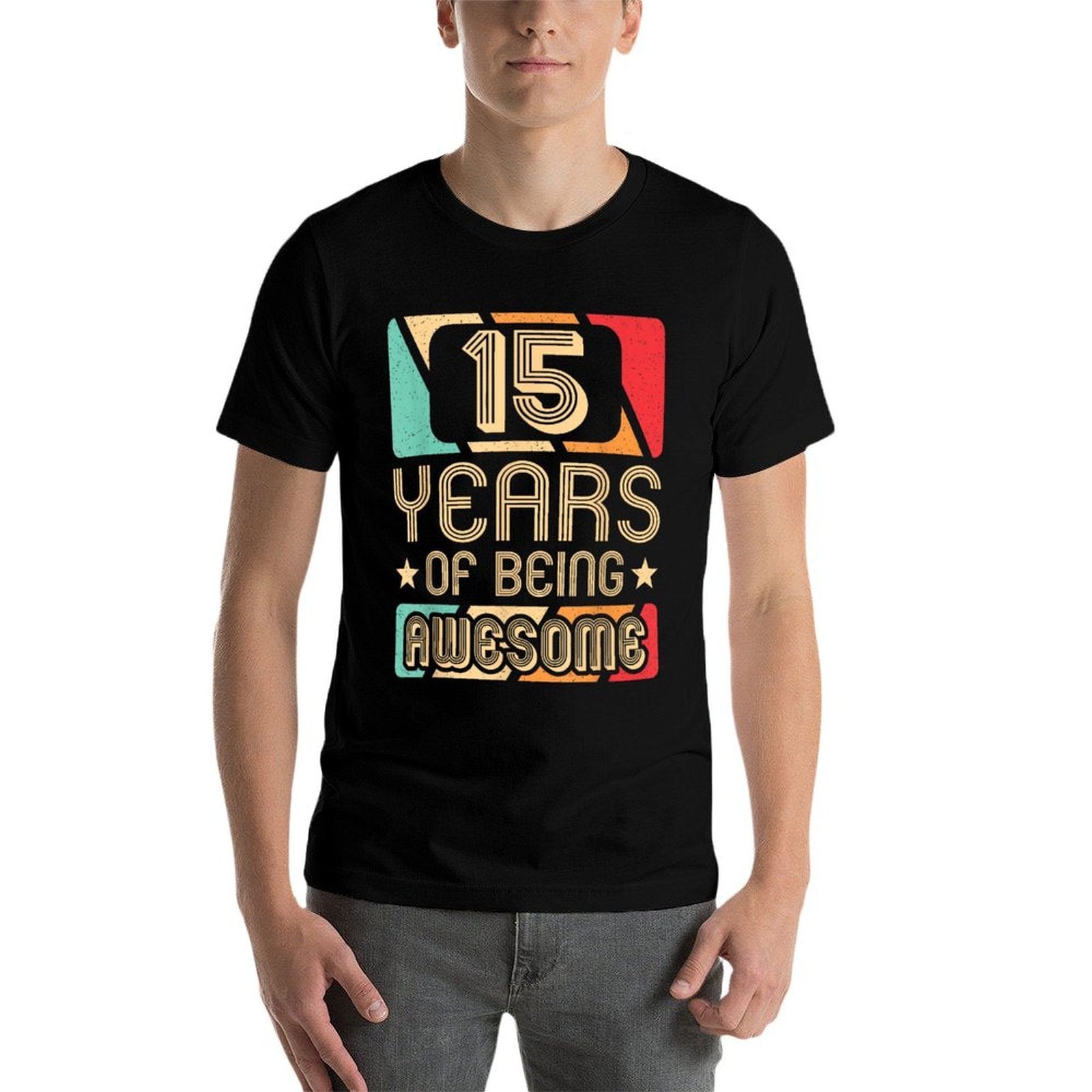 15 Years Of Being Awesome 15 Years Old Retro 15th Birthday  Eco-friendly Material T-Shirt
