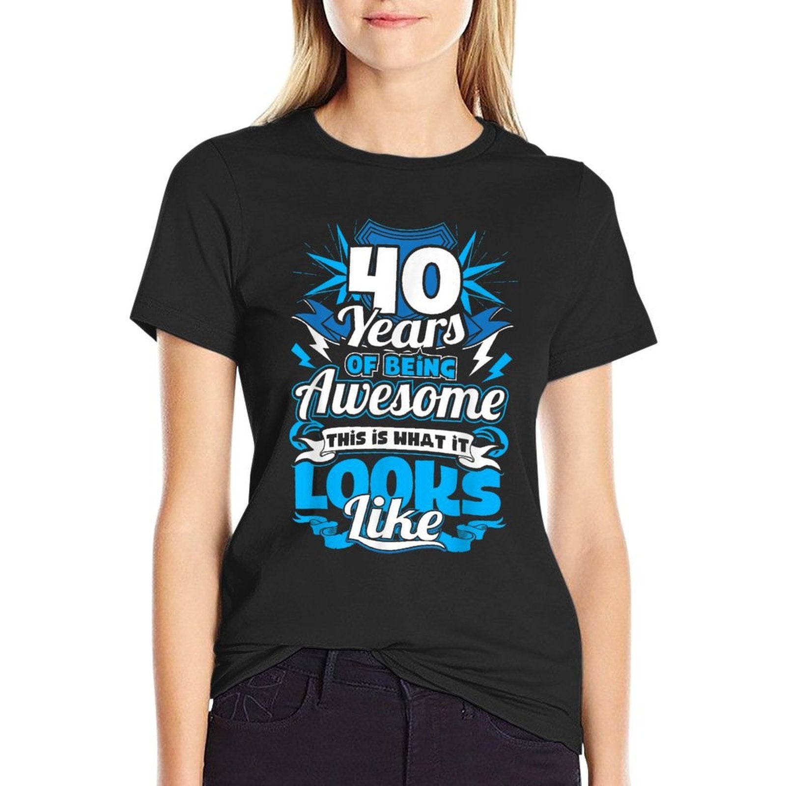 40th Birthdays - 40 Years Of Being Awesome  Fade-proof Color T-Shirt