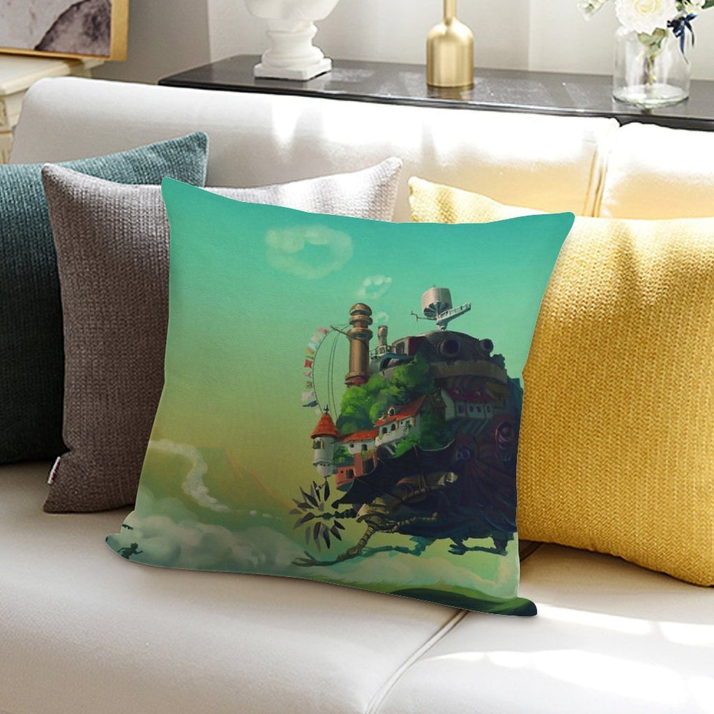 Anime Movie Landscape Soft Skin-Friendly Throw Pillow