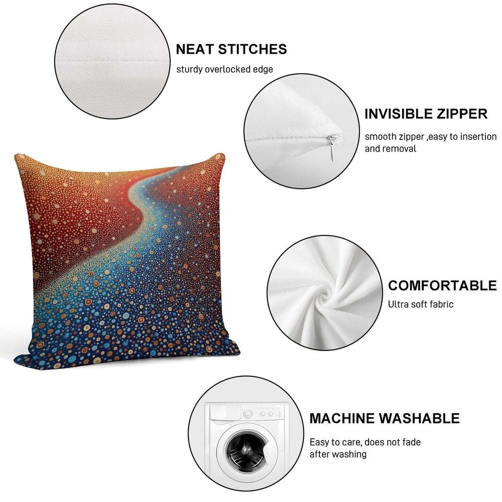 Aboriginal Authentic Art - Sea of Pebbles Soft Home Decor Throw Pillow