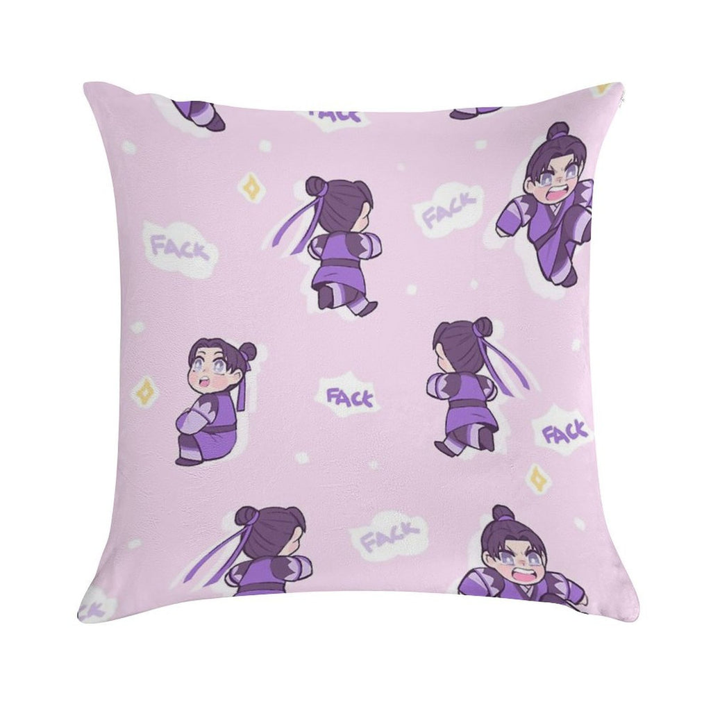 Angry Little Grape Soft Skin-Friendly Throw Pillow