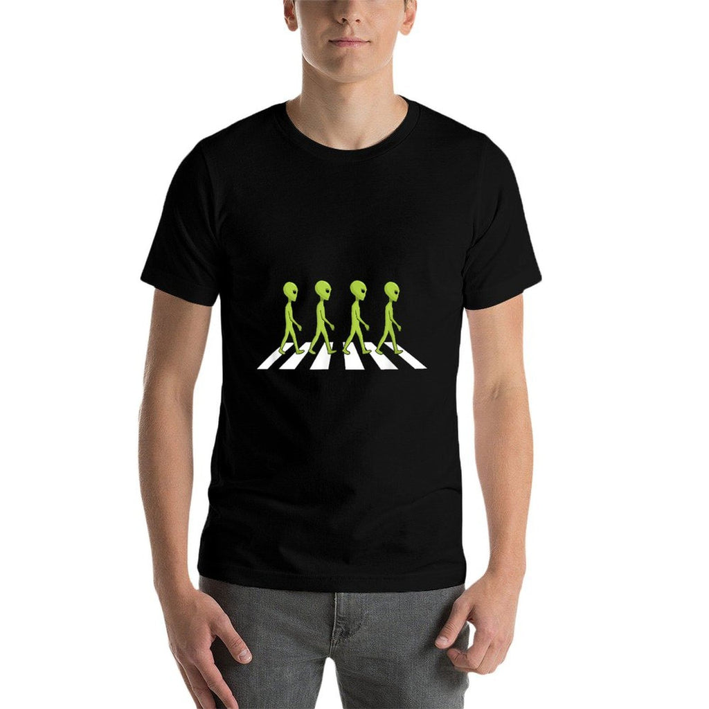 Aliens Crossing And Walking Across Road Funny  Classic T-Shirt