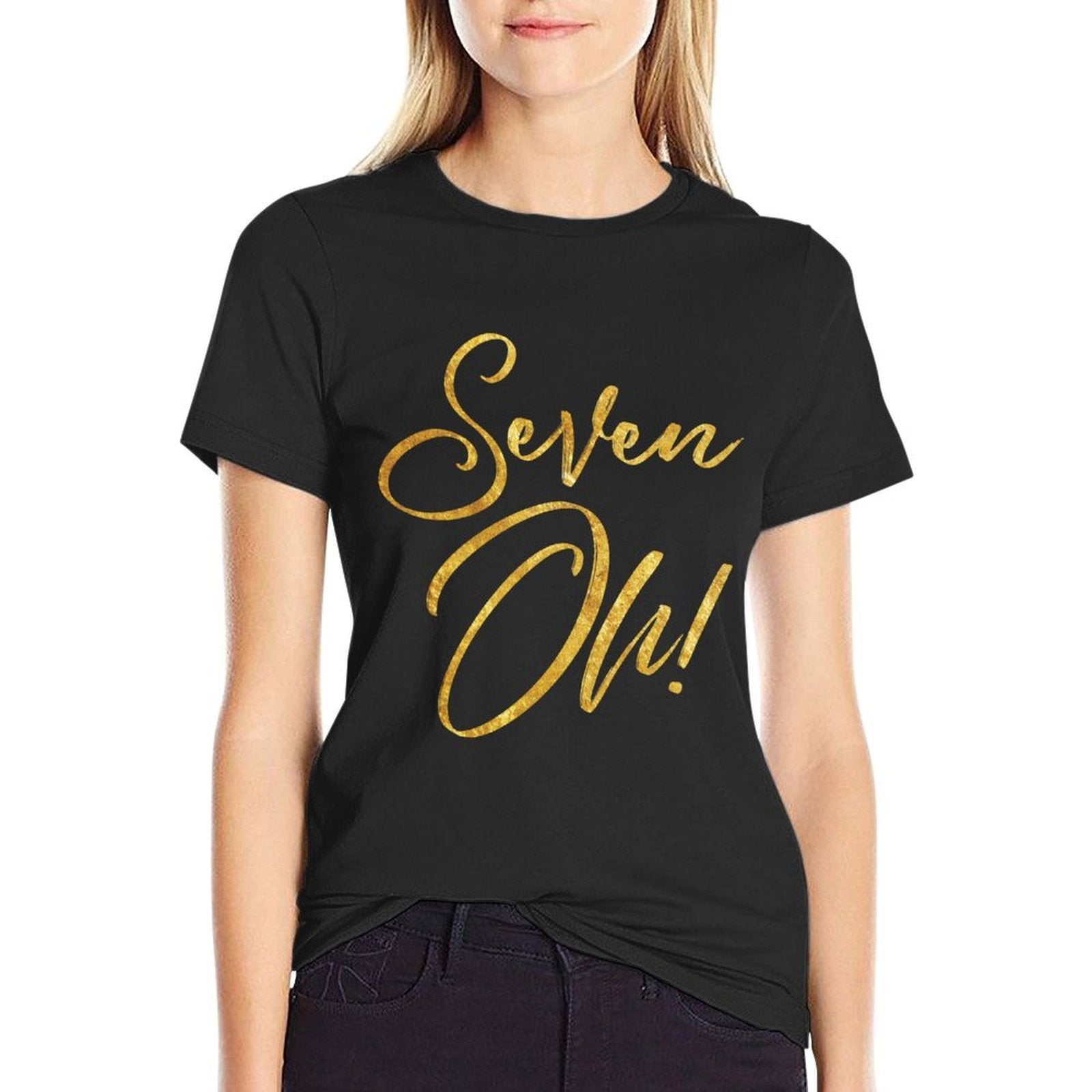 70th Birthday, Seven Oh Seventy, Cute Script Text Writing  Durable T-Shirt