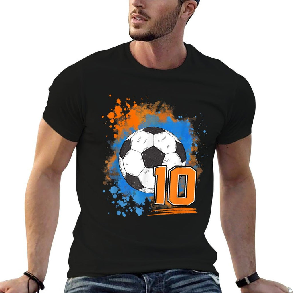 10th Birthday 10 Years Old Soccer Ball  Lightweight T-Shirt