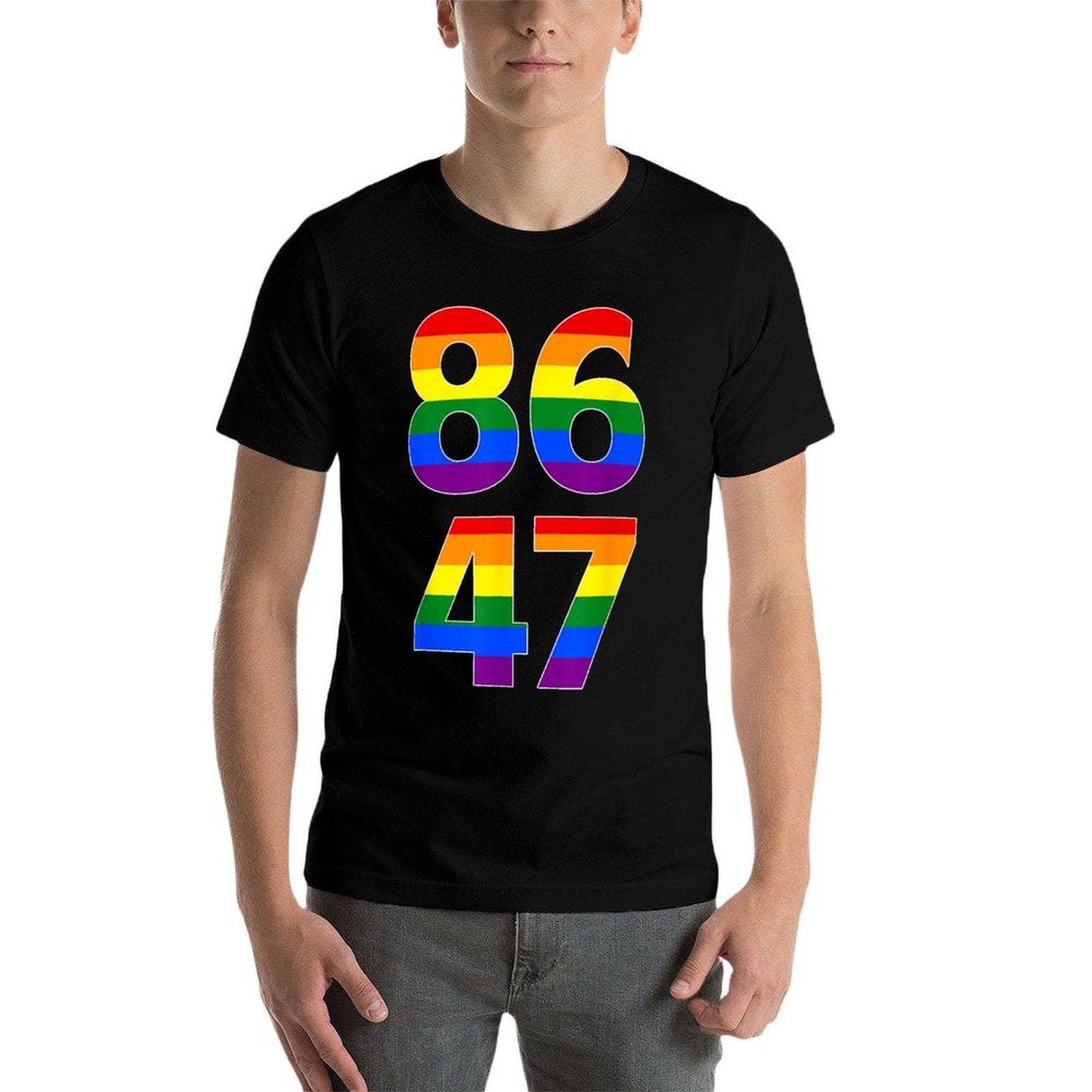 8647 Anti Trump President Rainbow LGBT LGBTQ Pride  Affordable Price T-Shirt