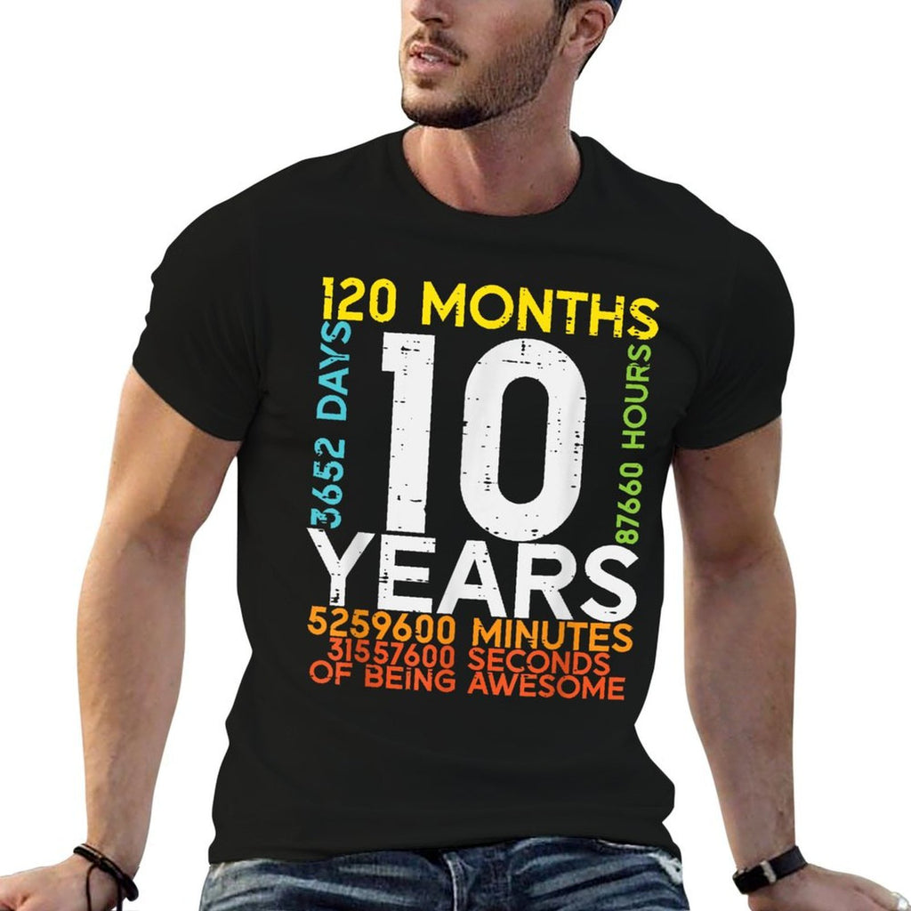 10 Years 120 Months 3652 Days 10th Birthday Boys Girls Kids  Affordable Price T-Shirt