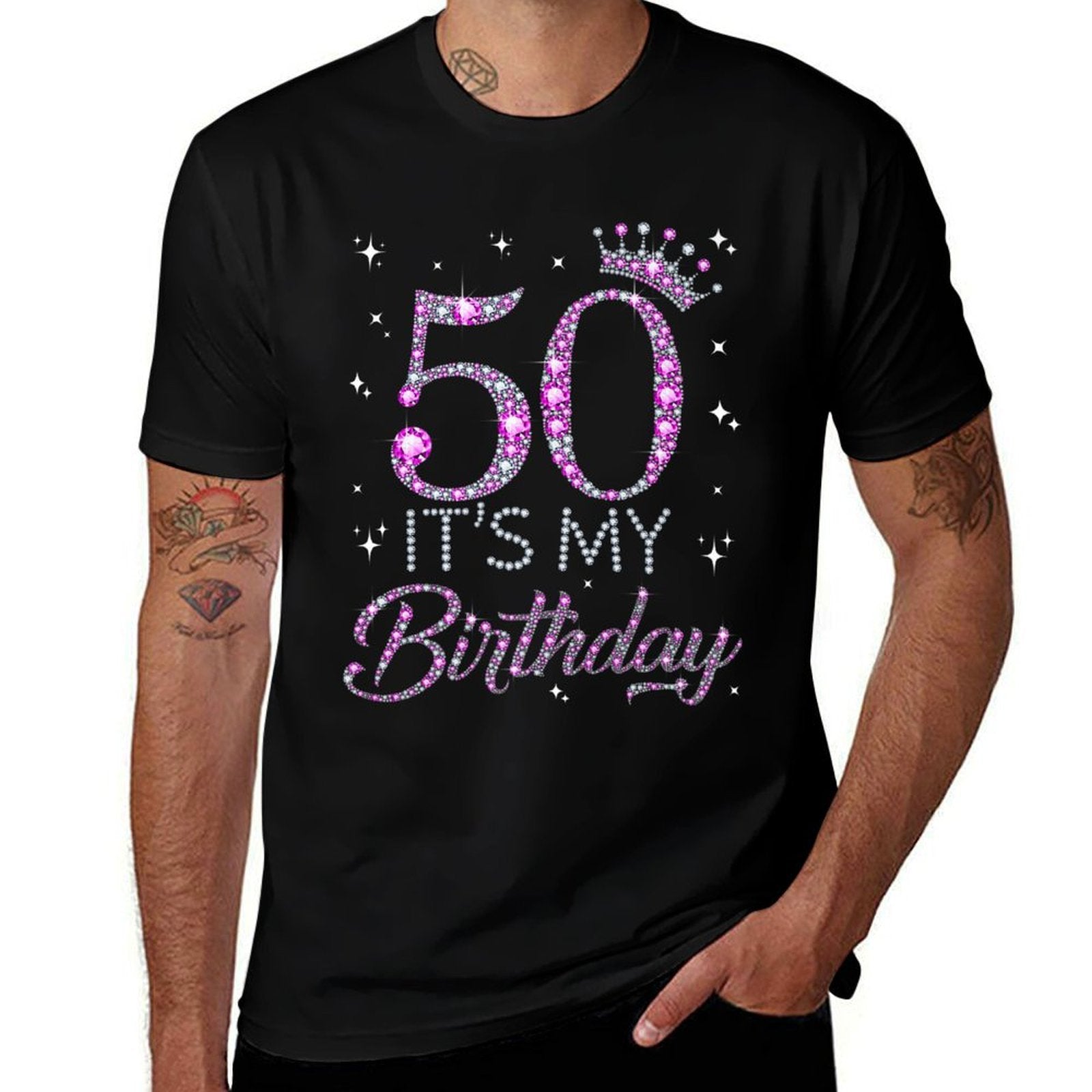 50 It's My Birthday Pink Crown 50th Birthday Gifts For Her Premium  Breathable T-Shirt