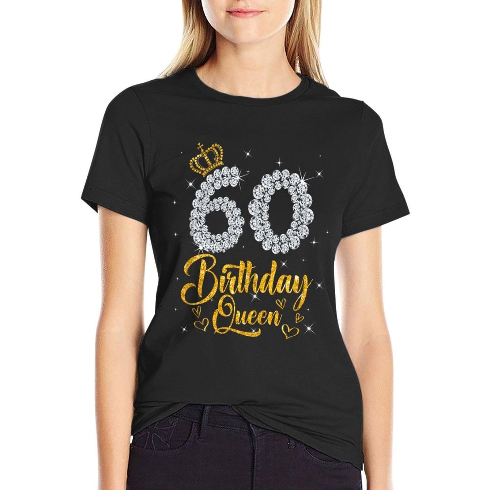 60th Birthday Queen 60 Years Old Women Girls Diamond Crown  Vintage-inspired T-Shirt