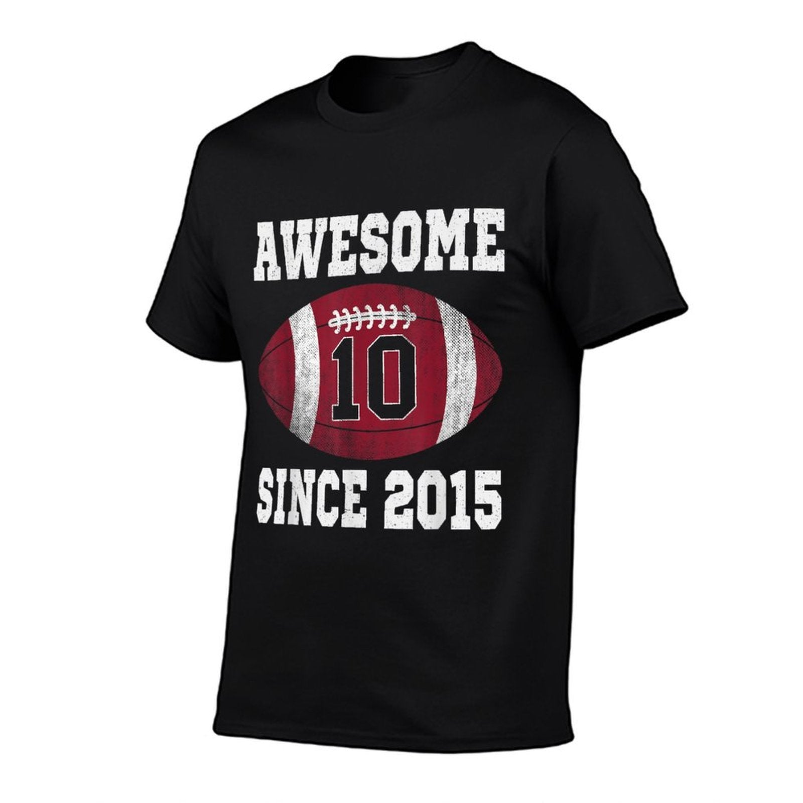 10th Birthday Football Player 10 Years Old Vintage Sports  Slim-fit Cut T-Shirt