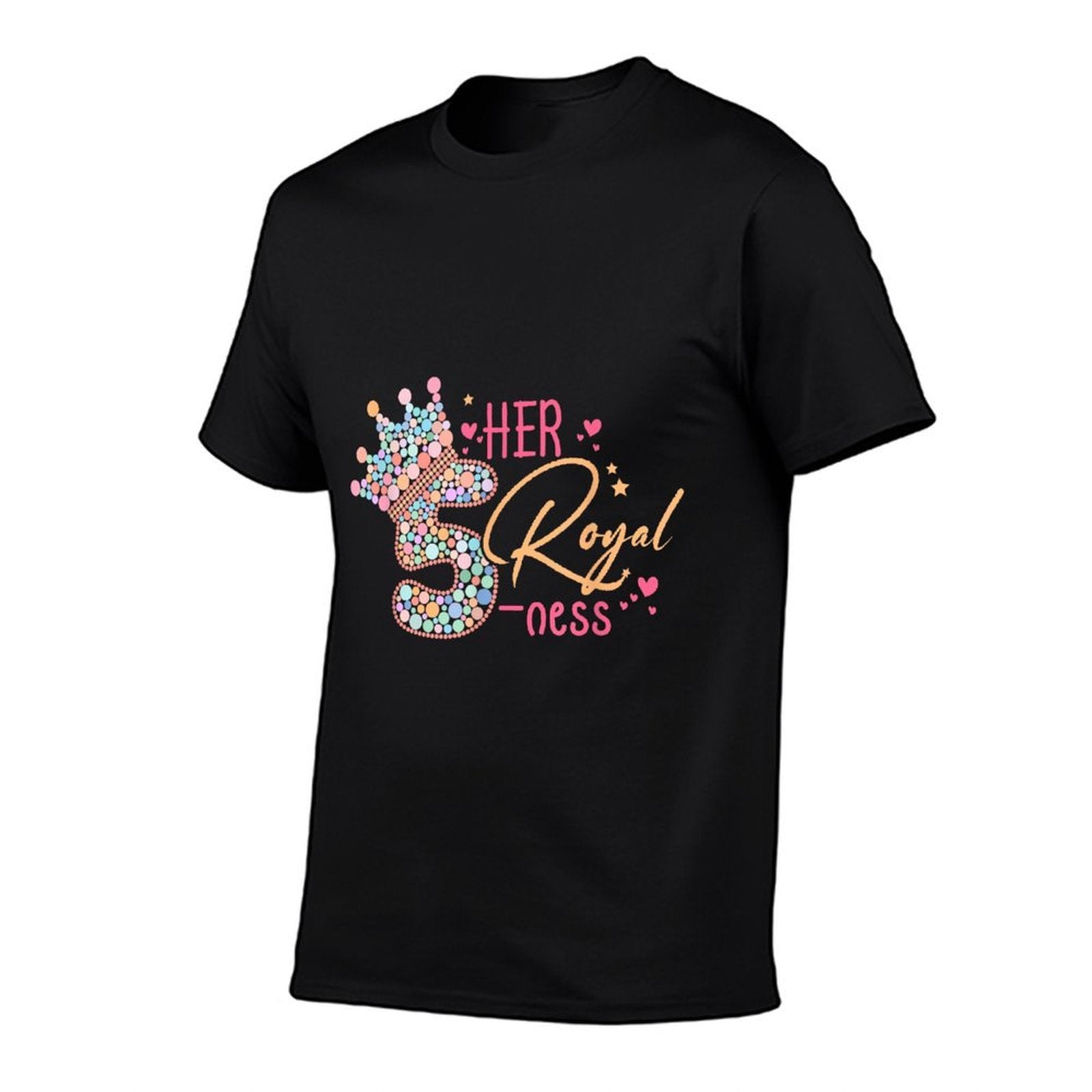 5th Birthday Her Royal Five-ness 5 Years Old Toddler  Summer-ready Fabric T-Shirt