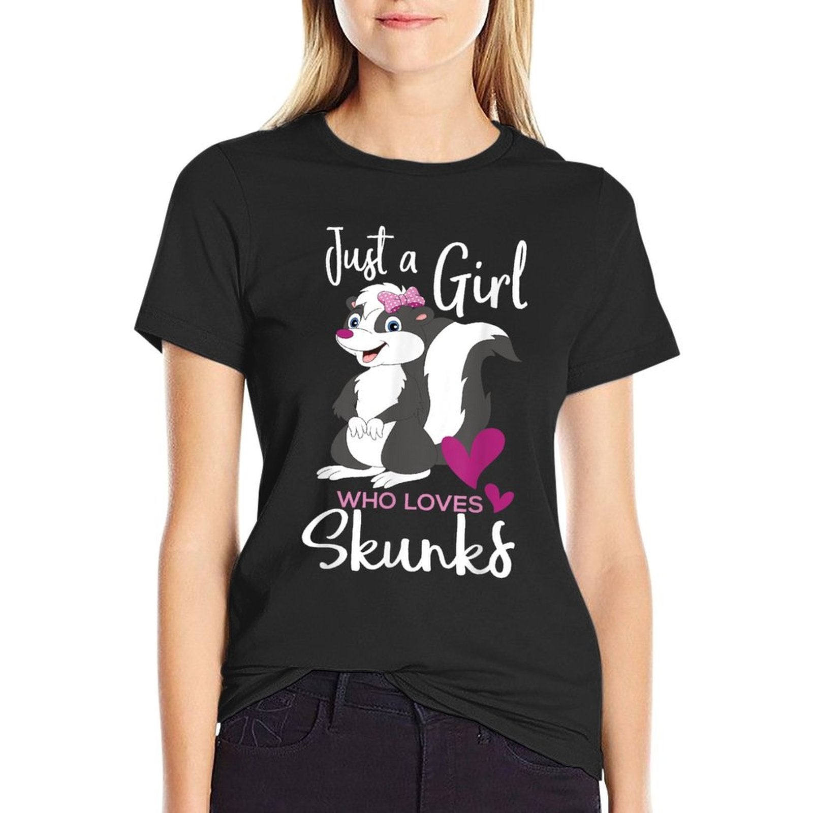 A Girl Who Loves Skunks - Skunk Lover Zookeeper Zoologist  Polyester Blend T-Shirt