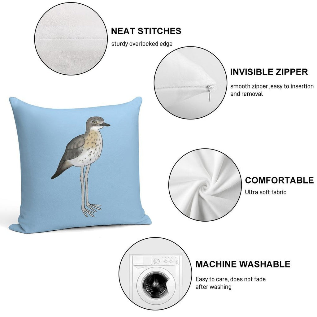 Annoyed Bush Stone Curlew Soft High-Density Material Throw Pillow