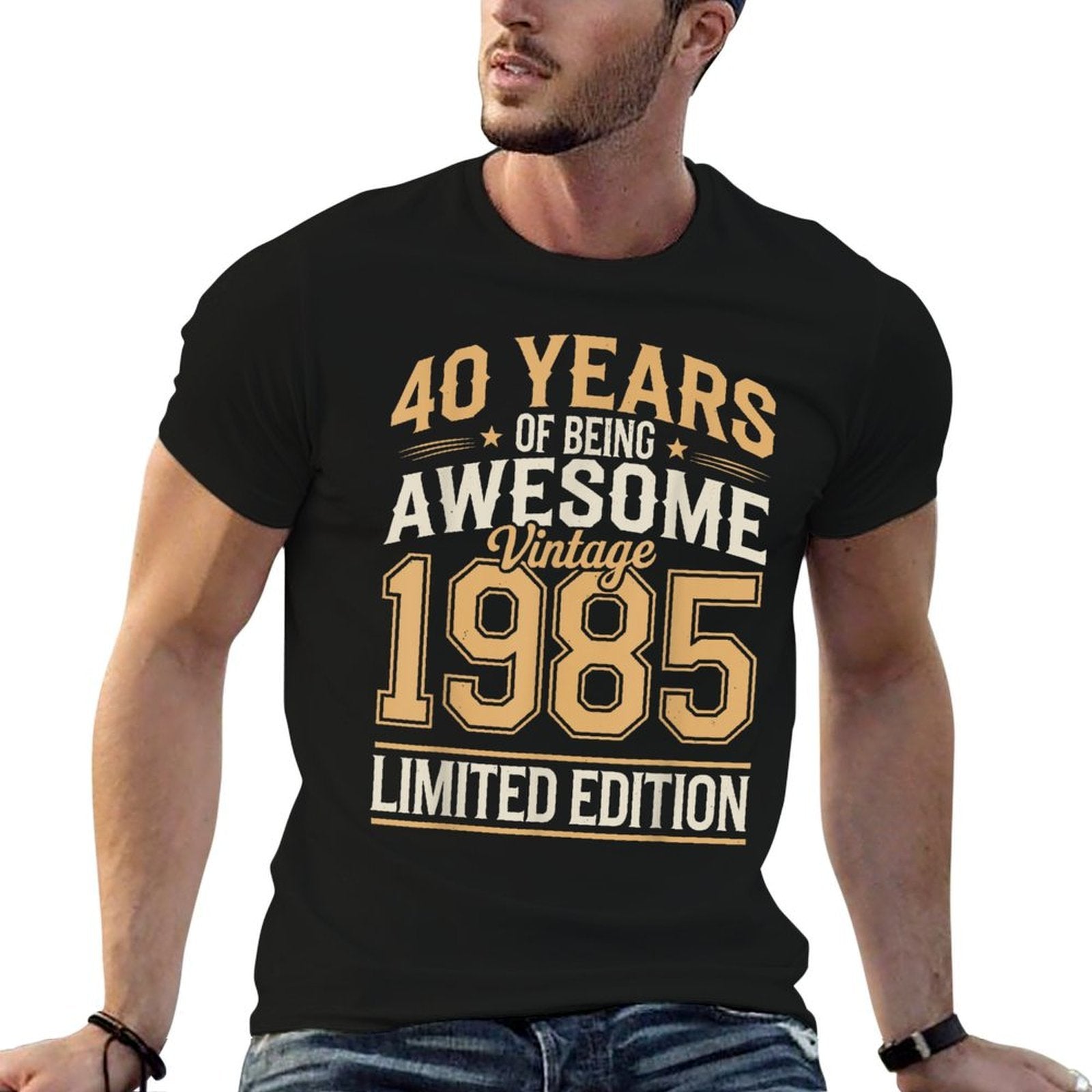 40 Year Birthday Decorations Men Gag 40yr 1985 40th Birthday  Fade-proof Color T-Shirt