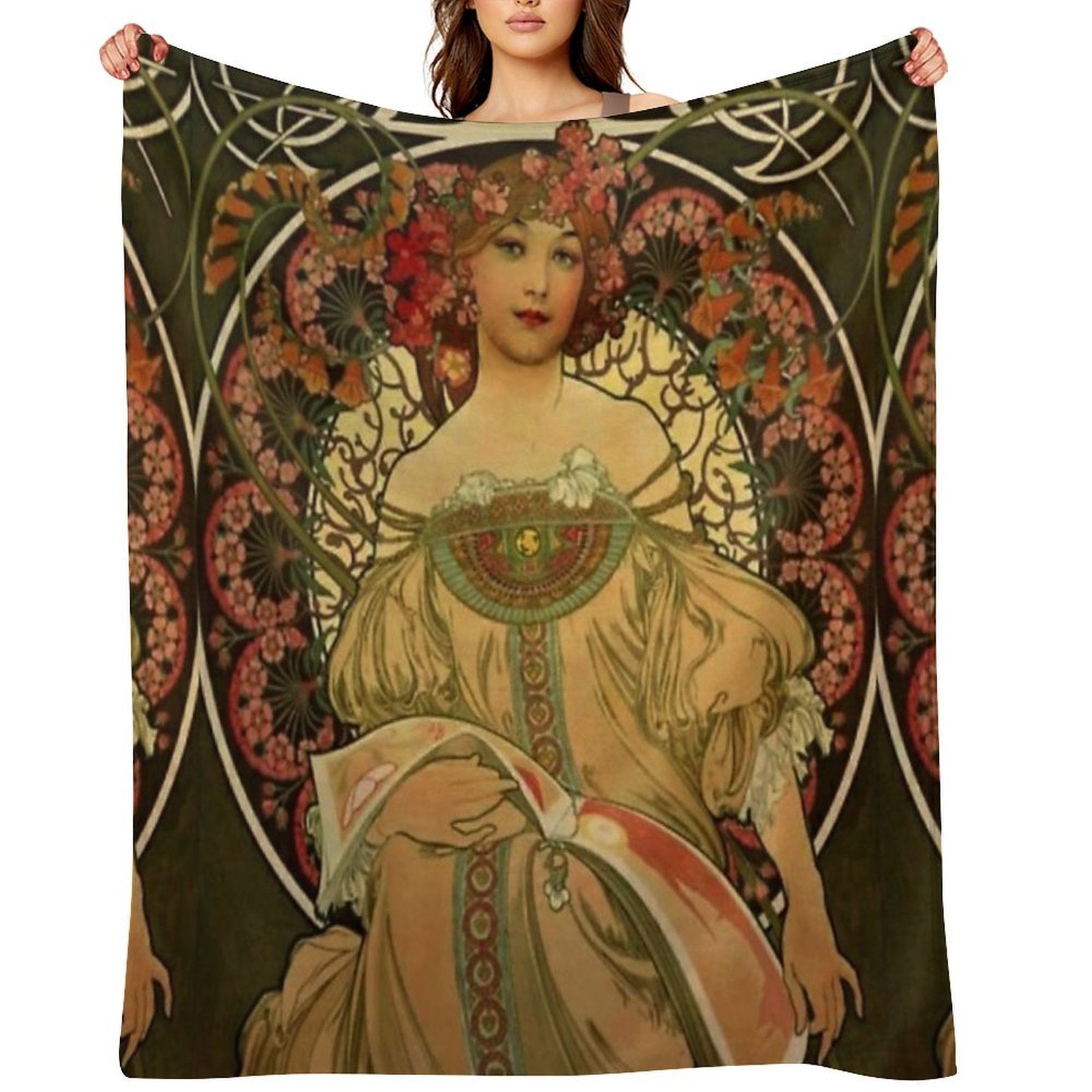 Alphonse Mucha -1860 - 1939 Durable Throw Blanket