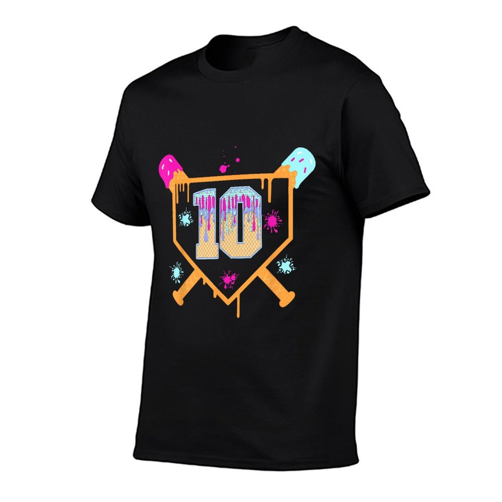 10th Birthday for Boys Baseball Drip 10 Year Old  Durable T-Shirt