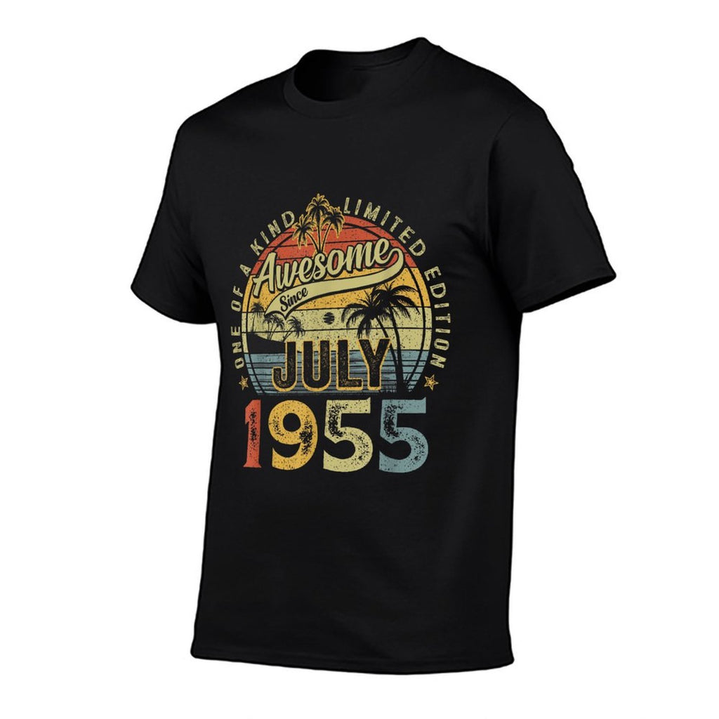 70 Years Old Vintage July 1955 Retro 70th Birthday Men Women  Polyester Blend T-Shirt