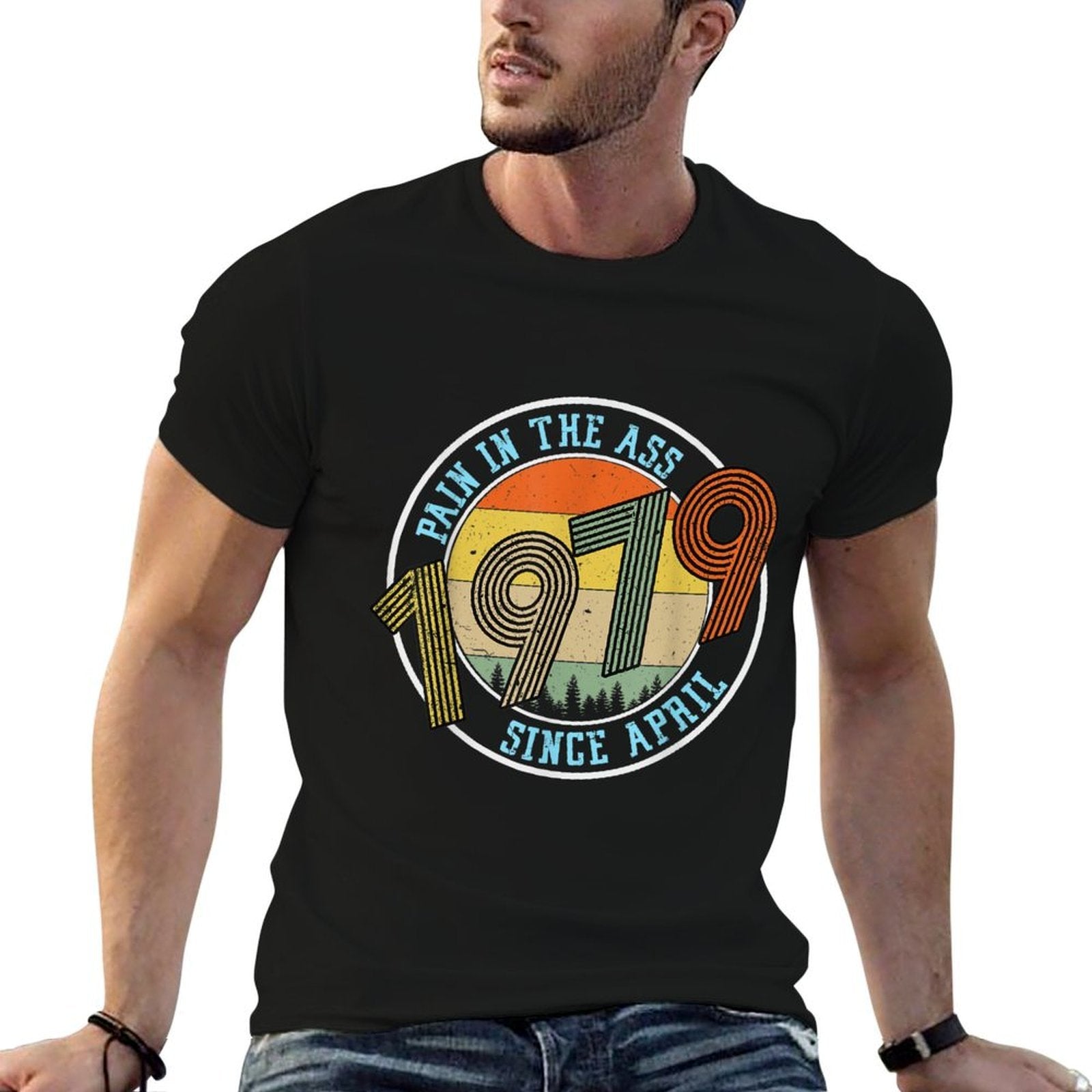 April 1979 40th Birthday  Retro Vintage 1979 Birthday  Slim-fit Cut T-Shirt