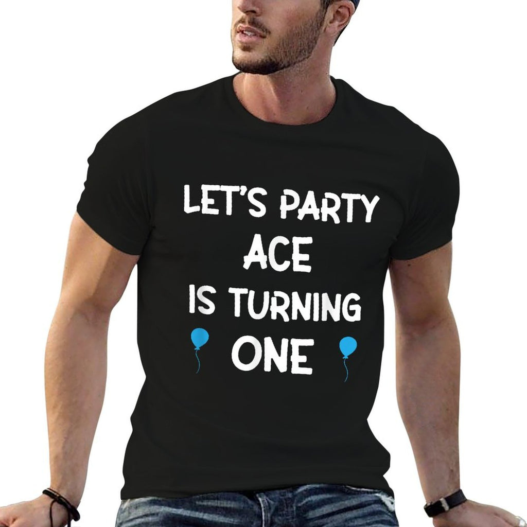 Ace First Birthday Shirt with Name 1 Year Old Boy  Vintage-inspired T-Shirt