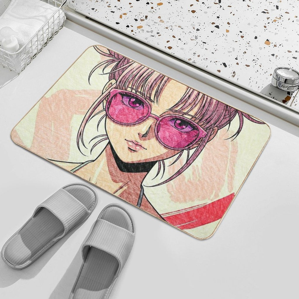 90s Anime Girl Design  Repositionable Bath Mat