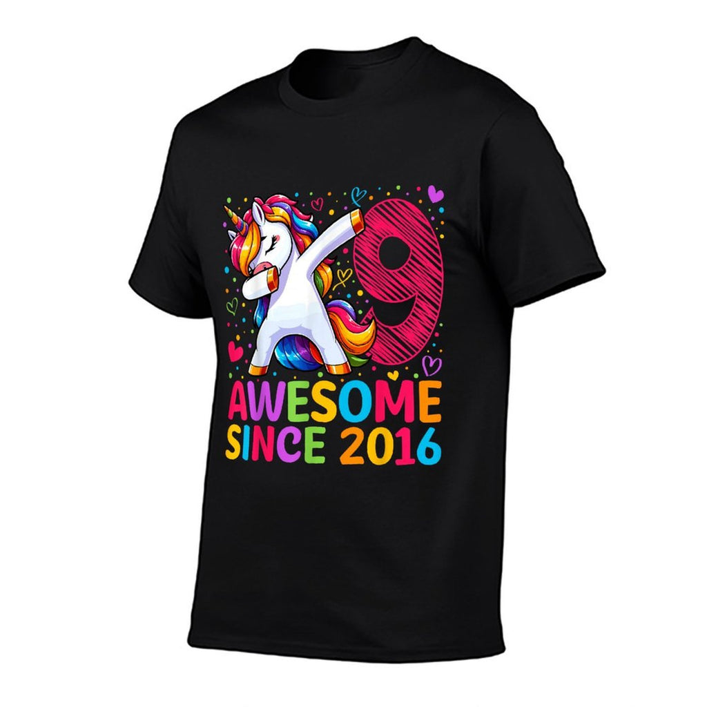 9 Year Old Unicorn Dabbing 9th Birthday Girl Party  Soft T-Shirt