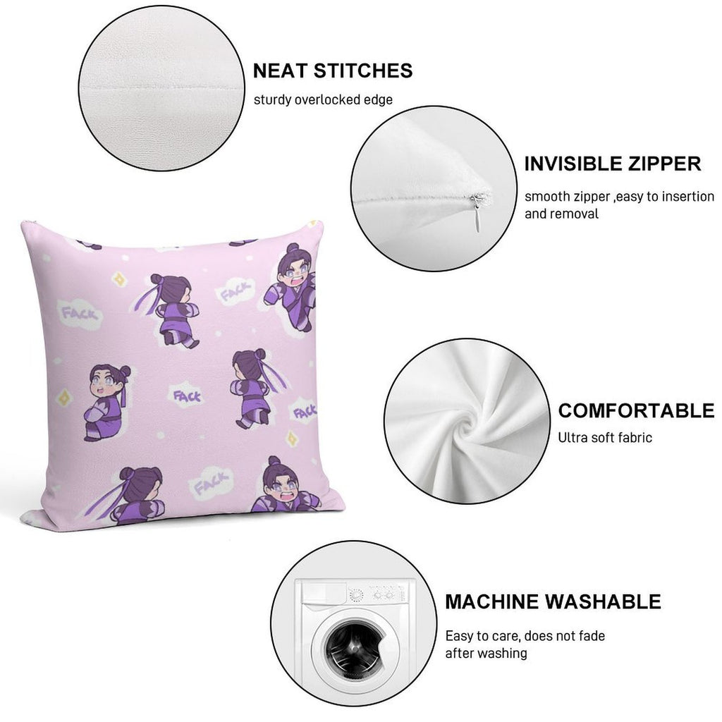 Angry Little Grape Soft Skin-Friendly Throw Pillow