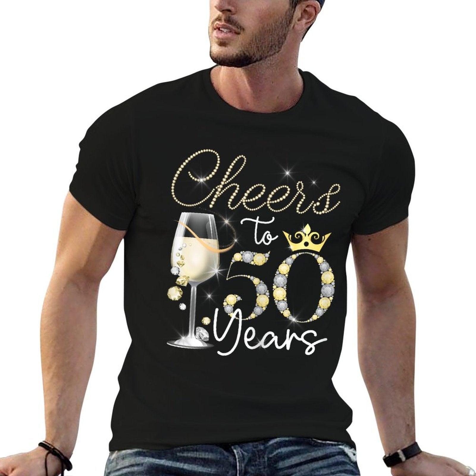 50th Birthday Decorations Women Cheer To 50 Years Old Gifts  Slim-fit Cut T-Shirt