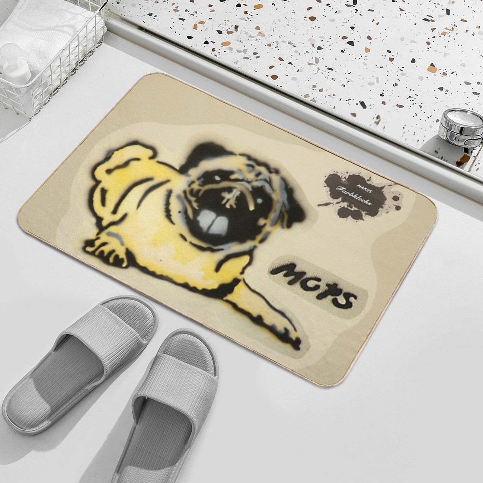 A Lying Pug  Pet-Safe Bath Mat