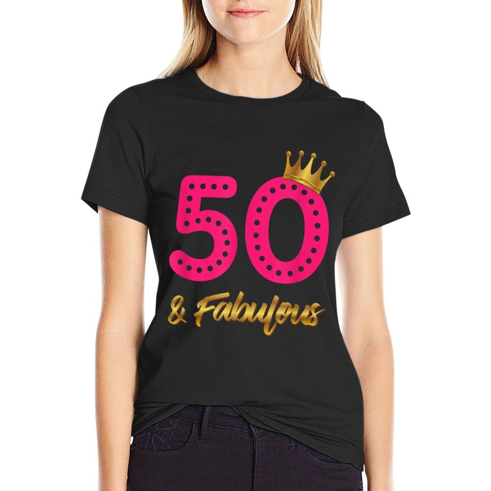 50 & Fabulous T - 50th Birthday Present  Slim-fit Cut T-Shirt