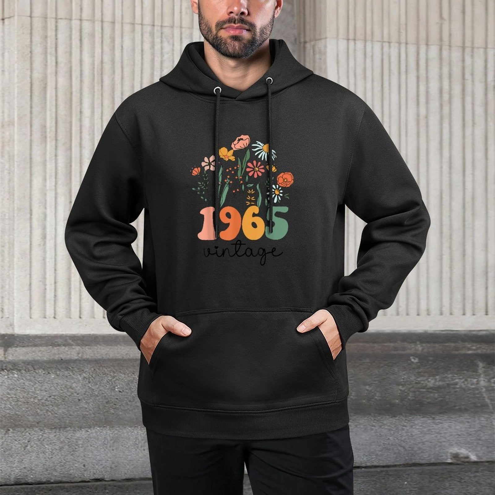 60 Years Old Vintage 1965 60th Women Birthday Wildflower Shape Retention Hoodie