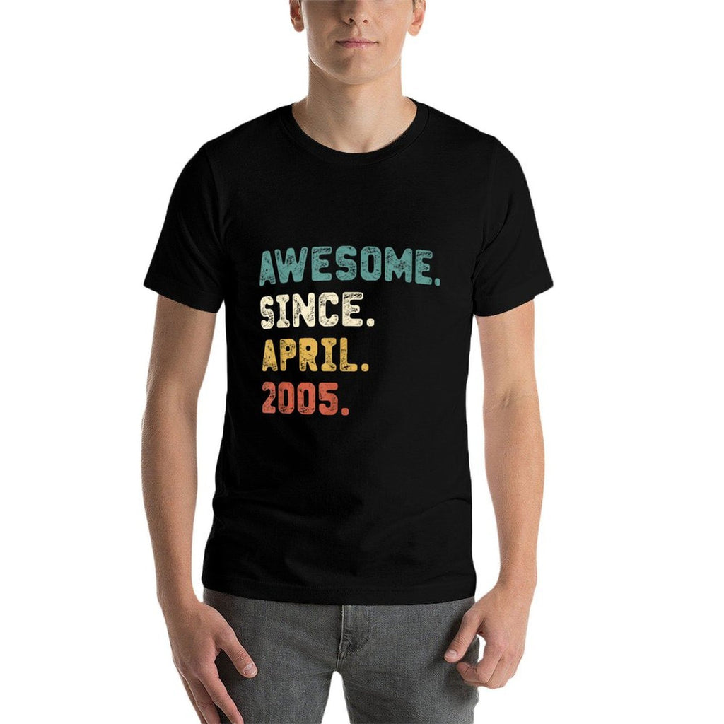 17 Years Old Gifts Awesome Since April 2005 17th Birthday  Vintage-inspired T-Shirt