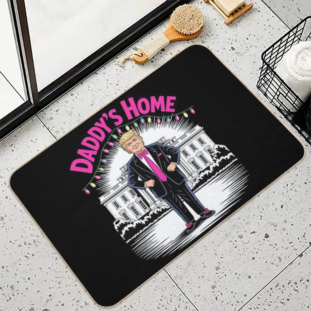 Daddys Home White Trump House Christmas Lights Women Girls  Eco-Friendly Bath Mat