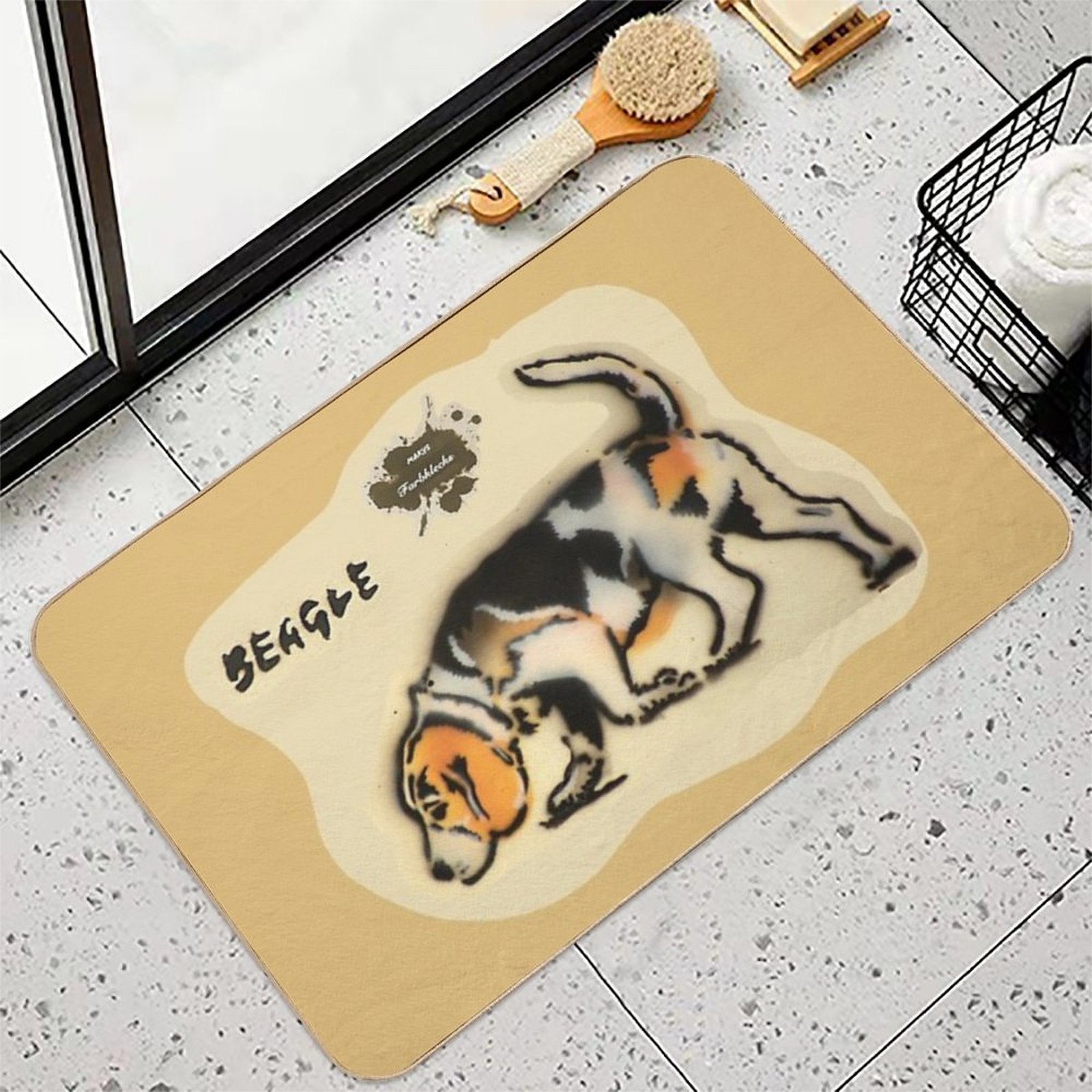 A Beagle Sniffs The Ground  Eco-Friendly Bath Mat