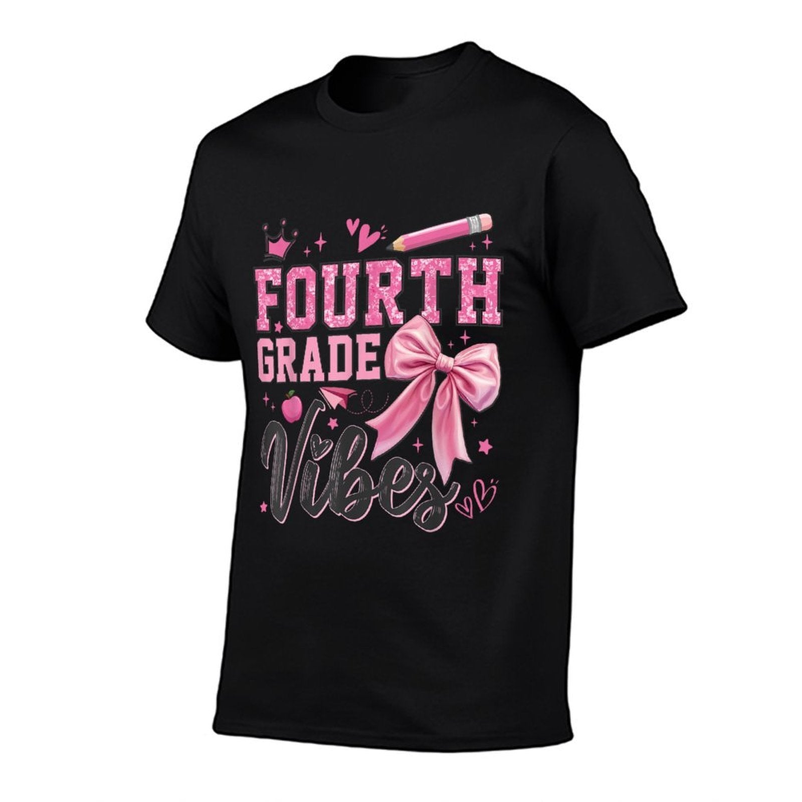 4th Fourth Grade Vibes Back To School Coquette Teacher Girl  Relaxed-fit T-Shirt