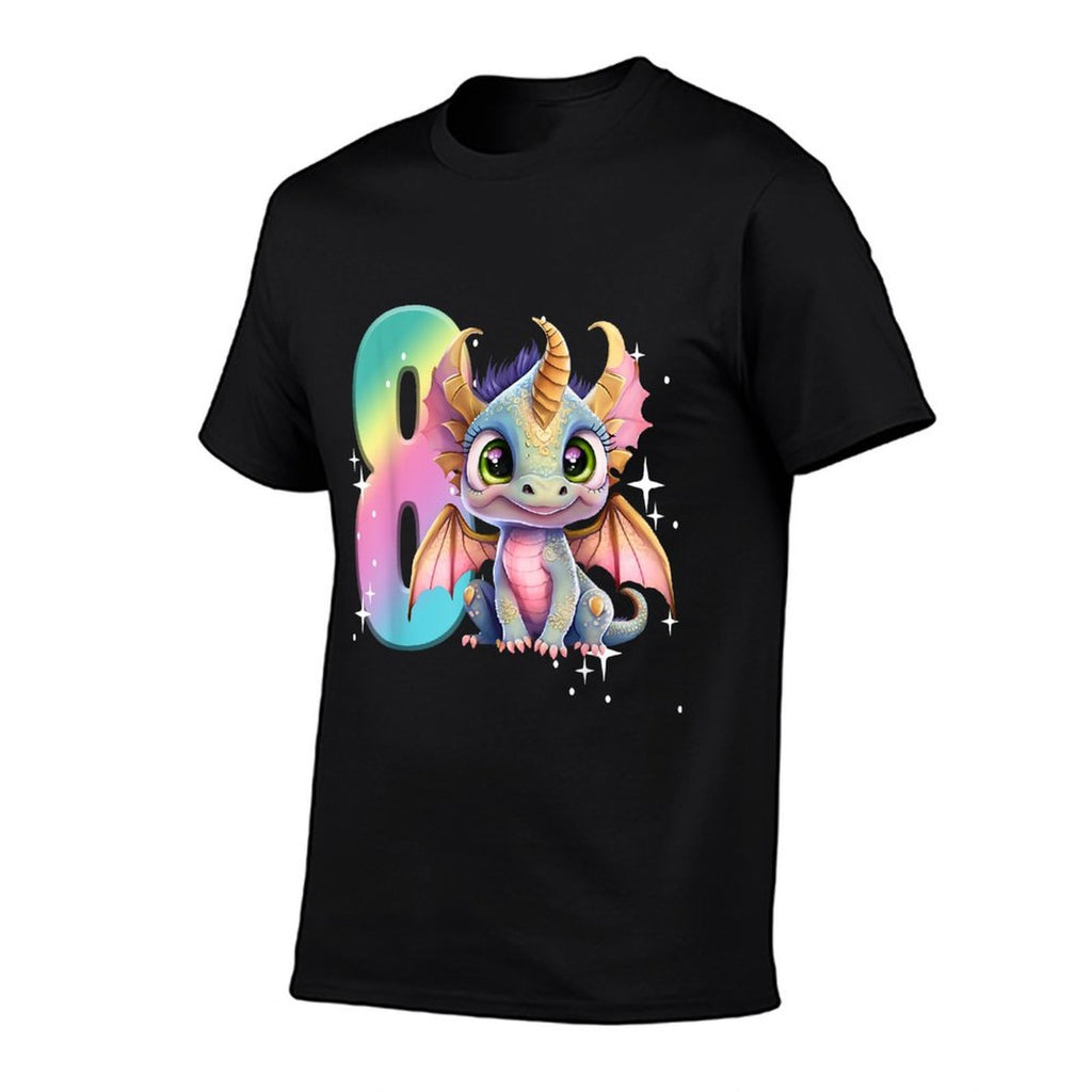 8th Birthday Dragon Party Rainbow Girl Dragon Eight 8  Moisture-wicking T-Shirt