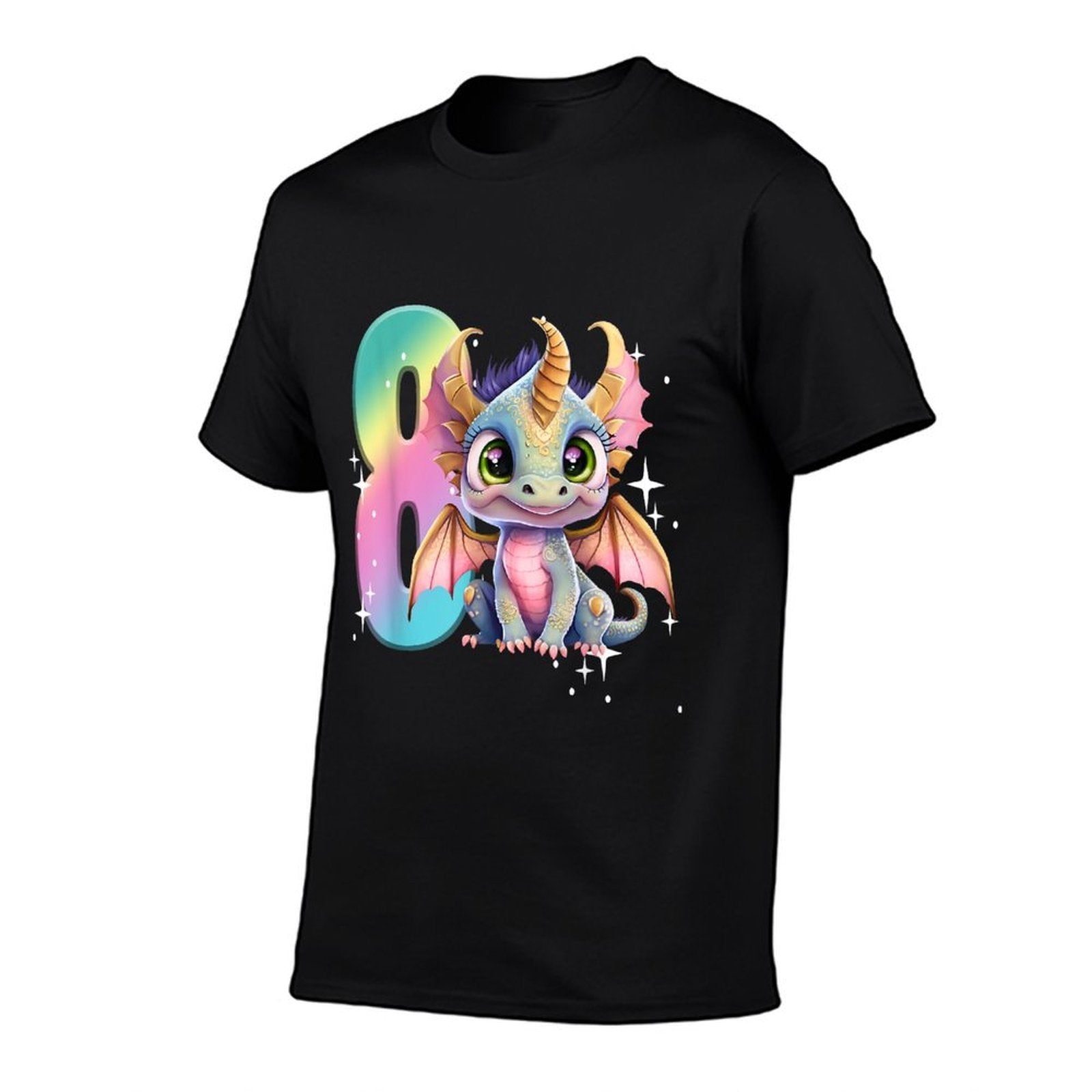 8th Birthday Dragon Party Rainbow Girl Dragon Eight 8  Moisture-wicking T-Shirt