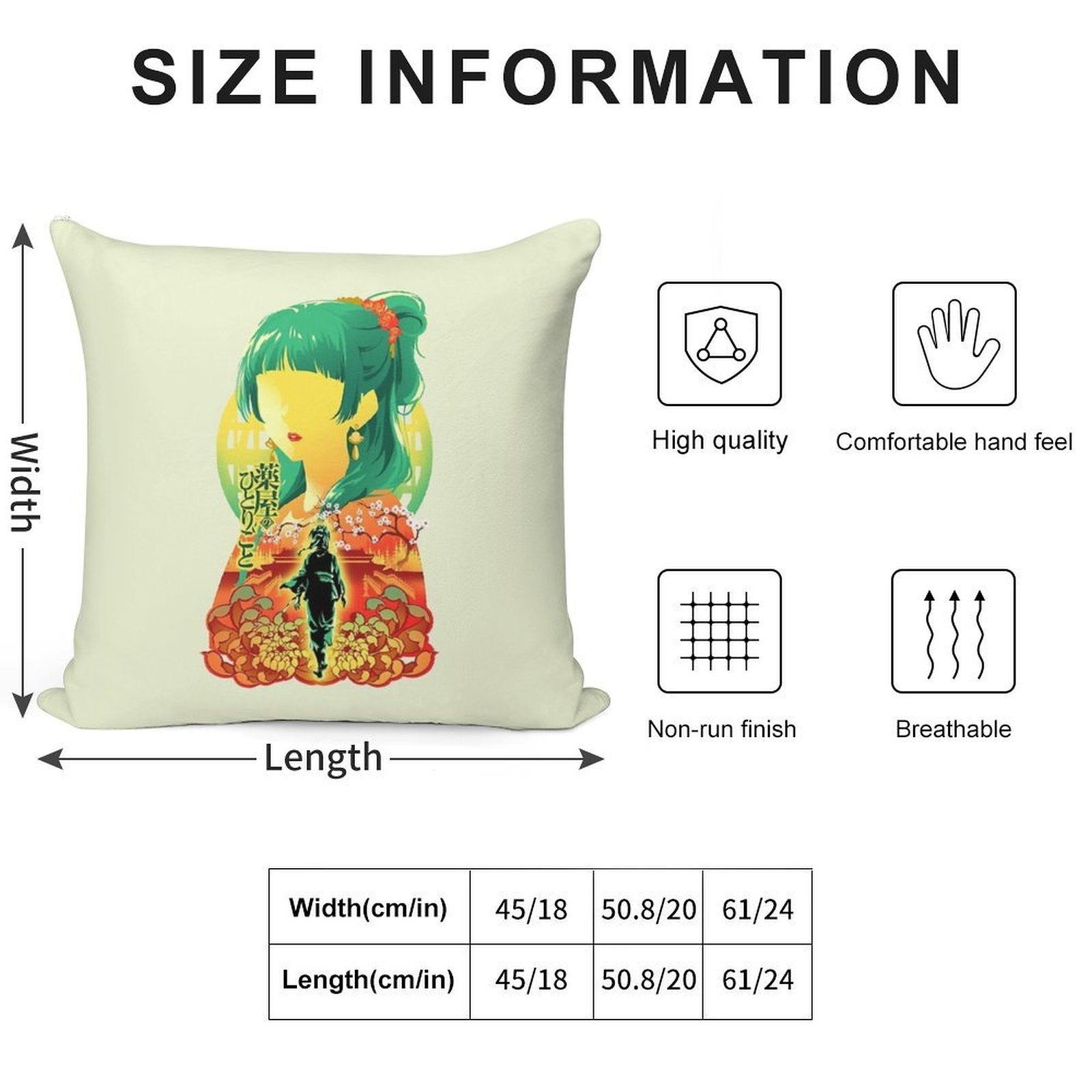 Apothecary Diaries White V2 Soft Short Plush Fabric Throw Pillow