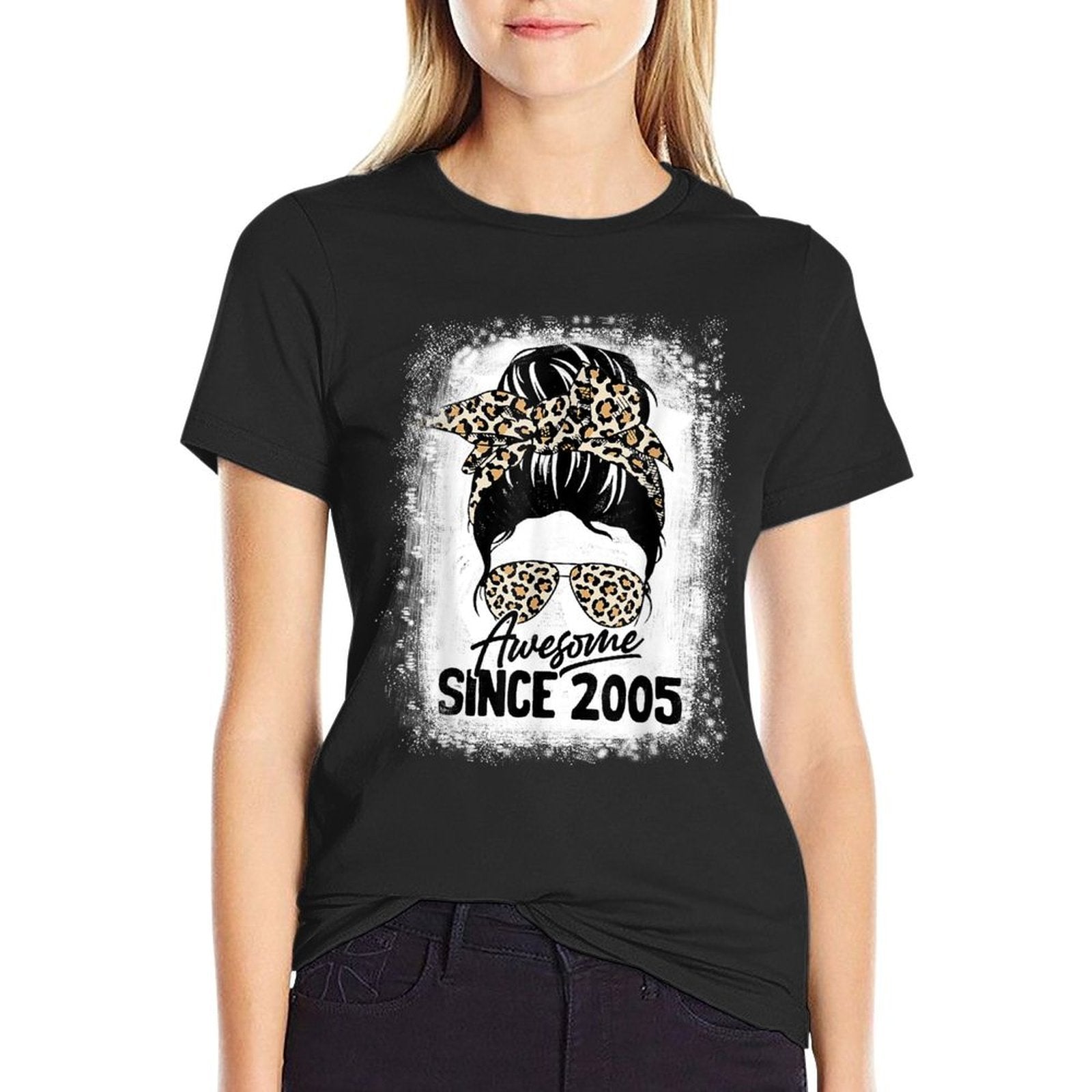 17 Years Old Awesome Since 2005 Leopard 17th Birthday  Relaxed-fit T-Shirt