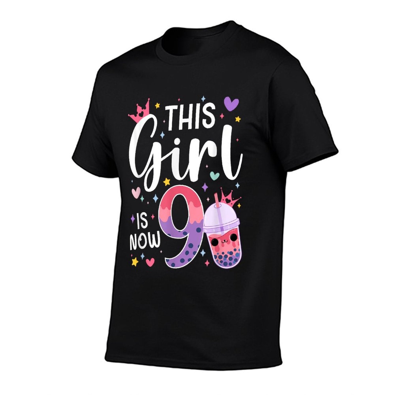 9th Boba Tea Birthday Party Nine Year Old Bubble Tea Girl  Quick-drying T-Shirt
