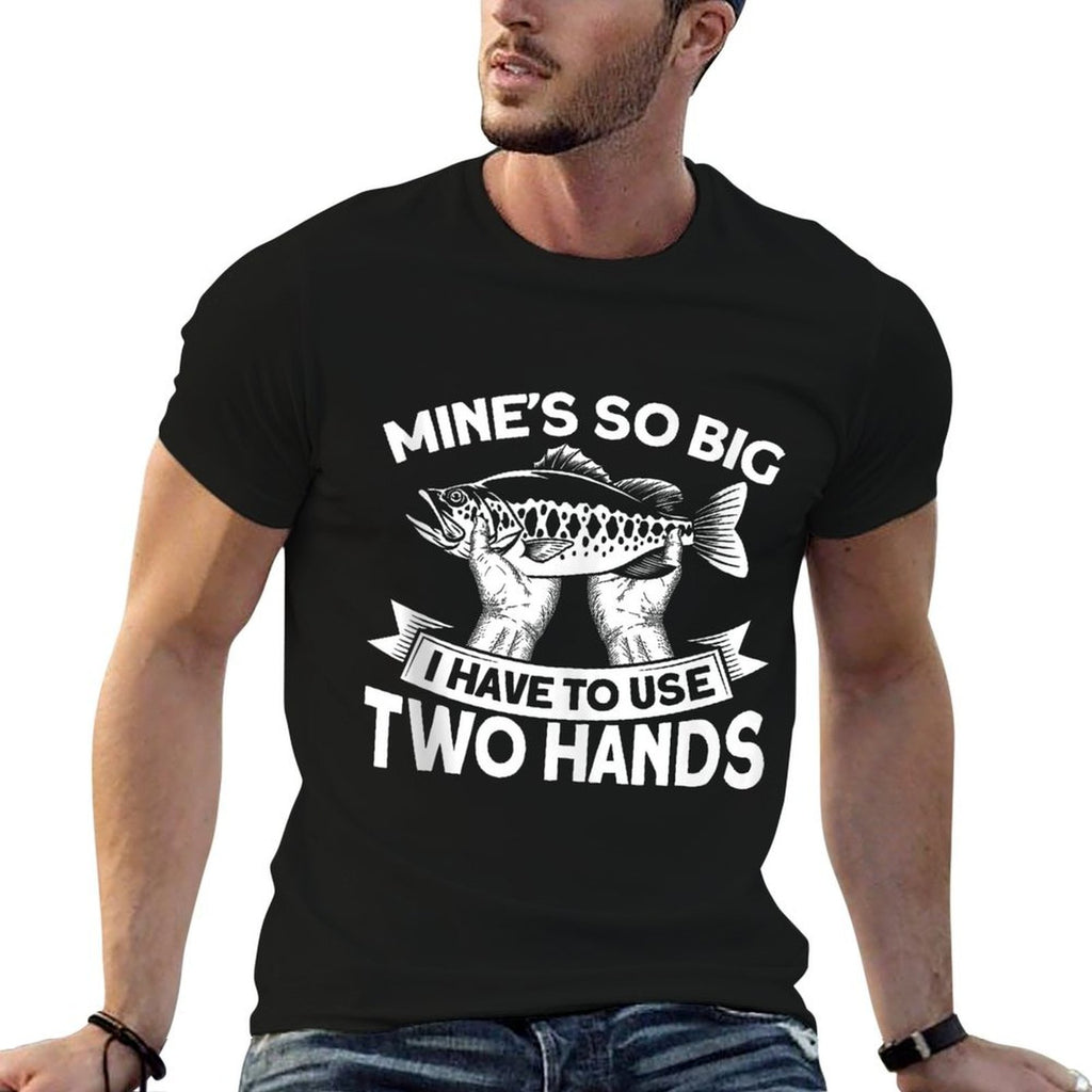 A Big Angler Who Needs to Use Both Hands  Polyester Blend T-Shirt