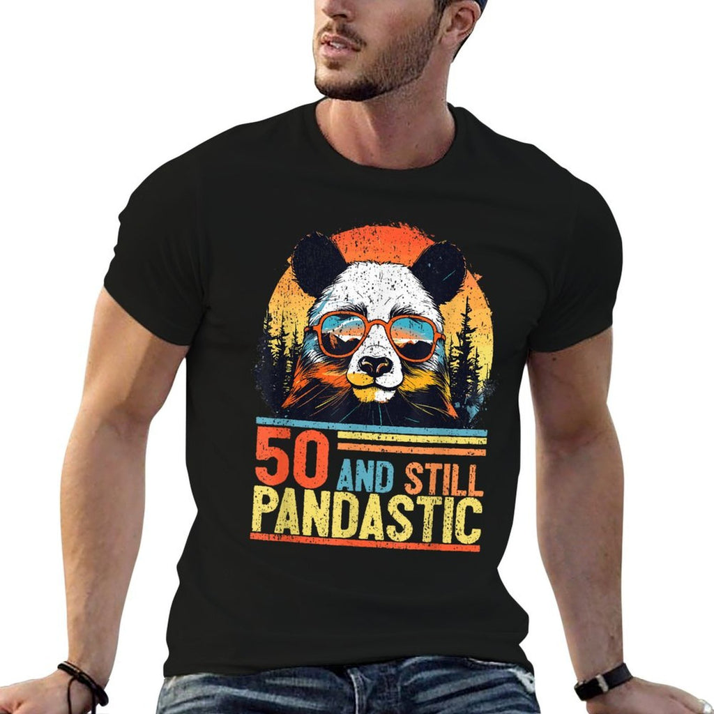 50 Years Old Panda 50th Birthday  Oversized Silhouette T-Shirt