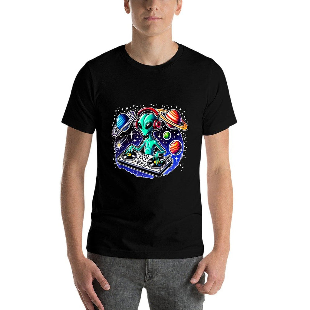 Alien DJ Funny Cosmic Space Rave EDM Music Festival Alien  Lightweight T-Shirt