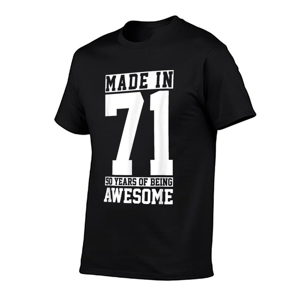 1971 50 Years Of Being Awesome Funny 50th Birthday Gift  Wrinkle-resistant T-Shirt