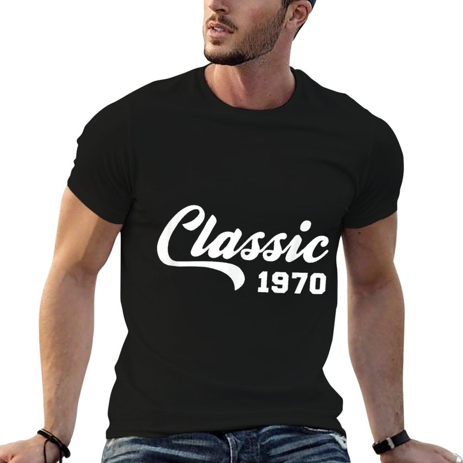 50th Birthday 1970 Vintage Retro Classic Idea  Heathered Texture T-Shirt