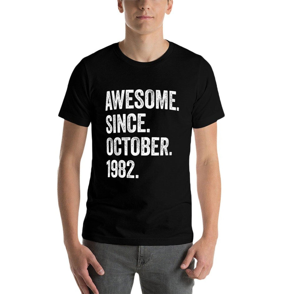 40 Years Old Awesome Since October 1982 40th Birthday  Easy-care T-Shirt