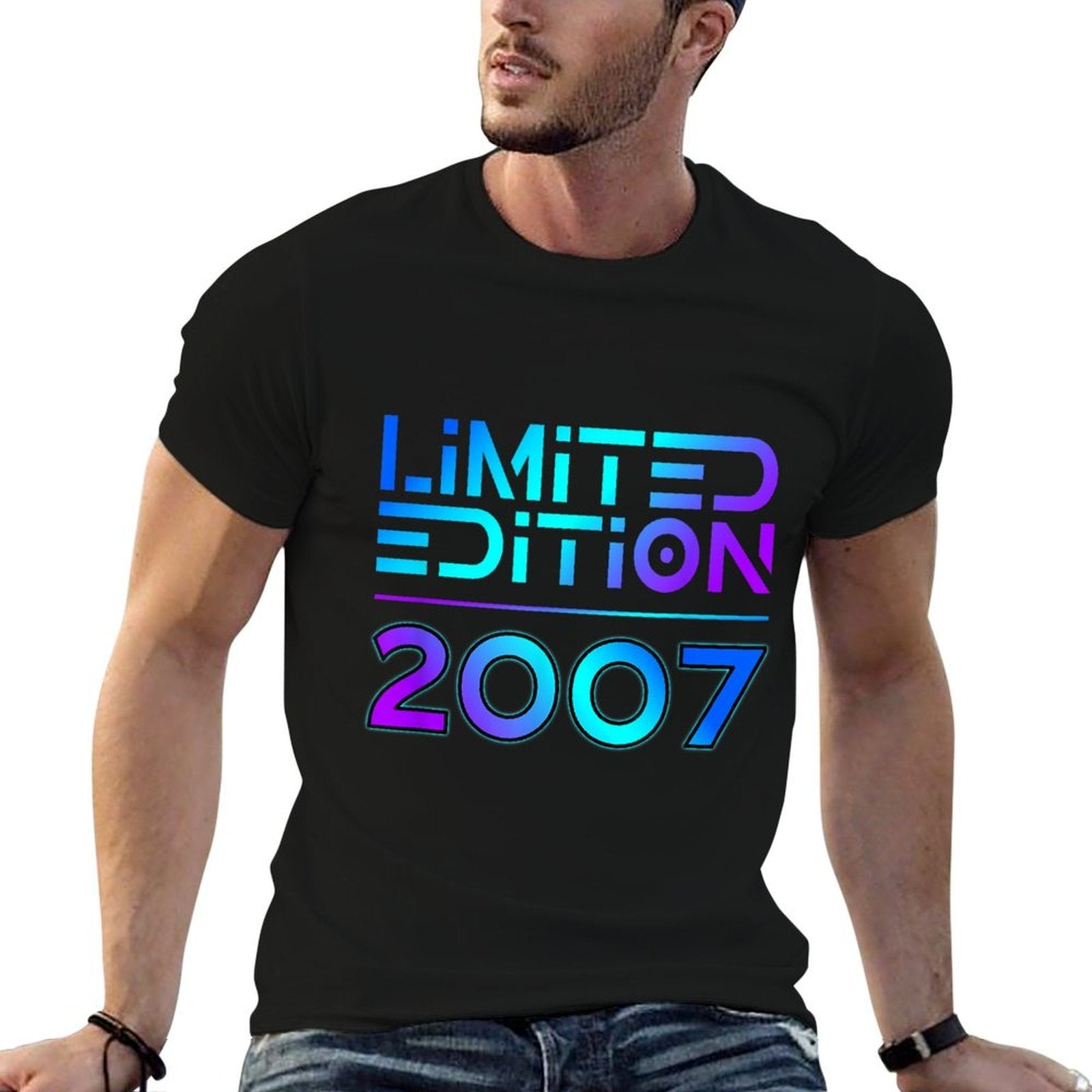 Age 18 Limited Edition 18th Birthday 2007  Oversized Silhouette T-Shirt