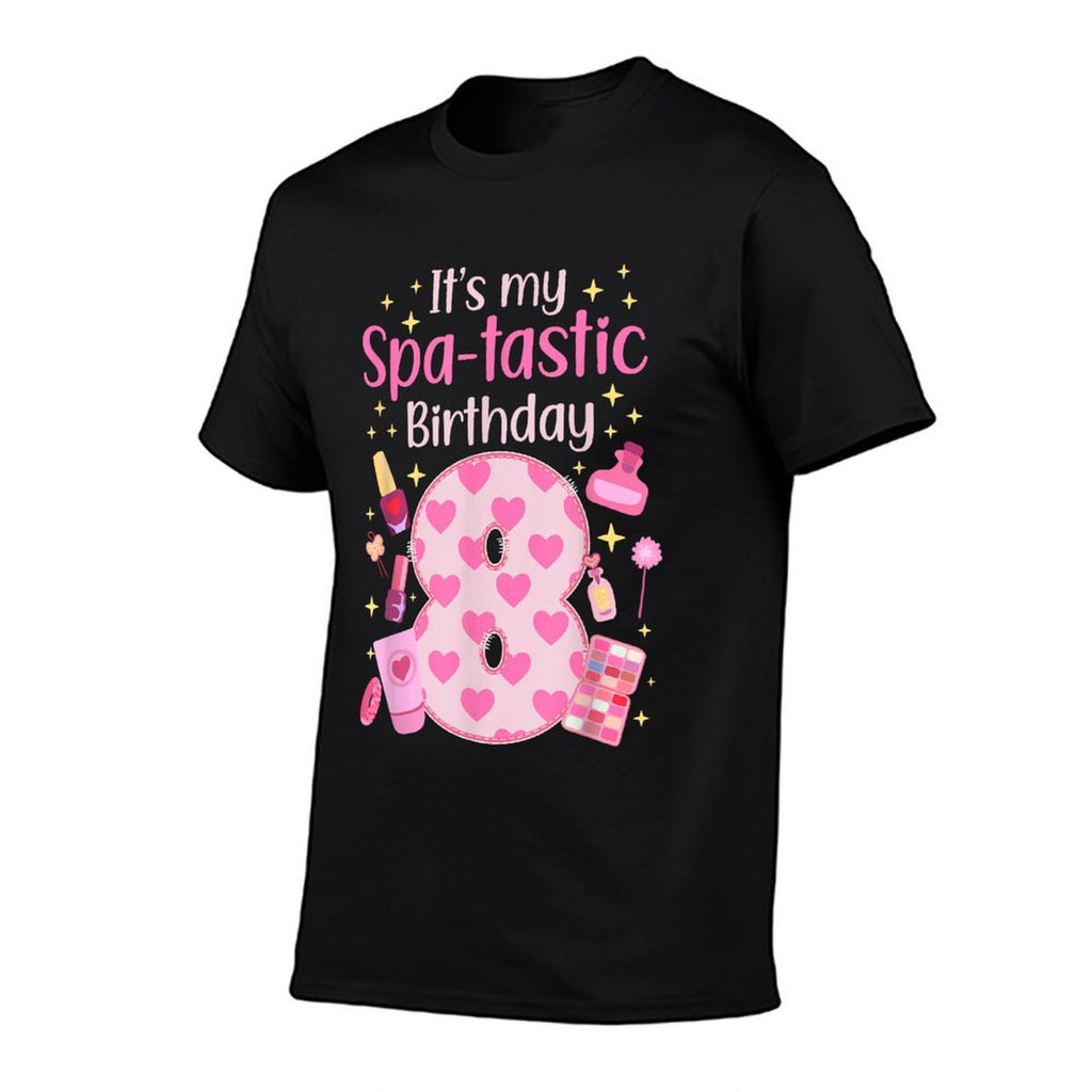 8th Spa Birthday Eight Year Old Spa B-Day Girls Spa Party  Lightweight T-Shirt