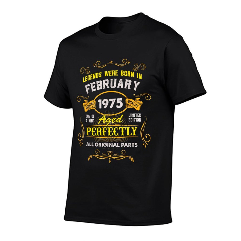50 Years Old Awesome Since February 1975 50th Birthday Gifts  Summer-ready Fabric T-Shirt
